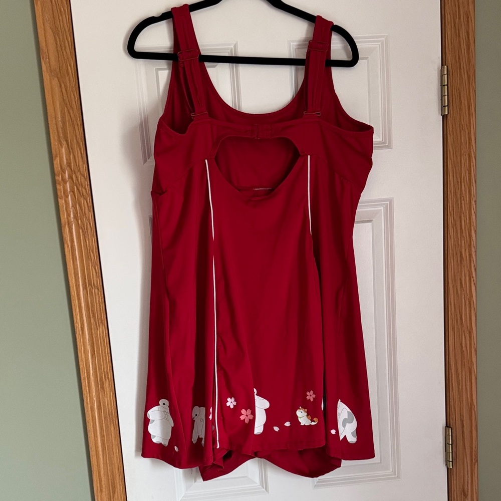 EUC Disney Box Lunch Baymax Big Hero Red One Piece Swimsuit/Active Dress Size 3x - Picture 14 of 14